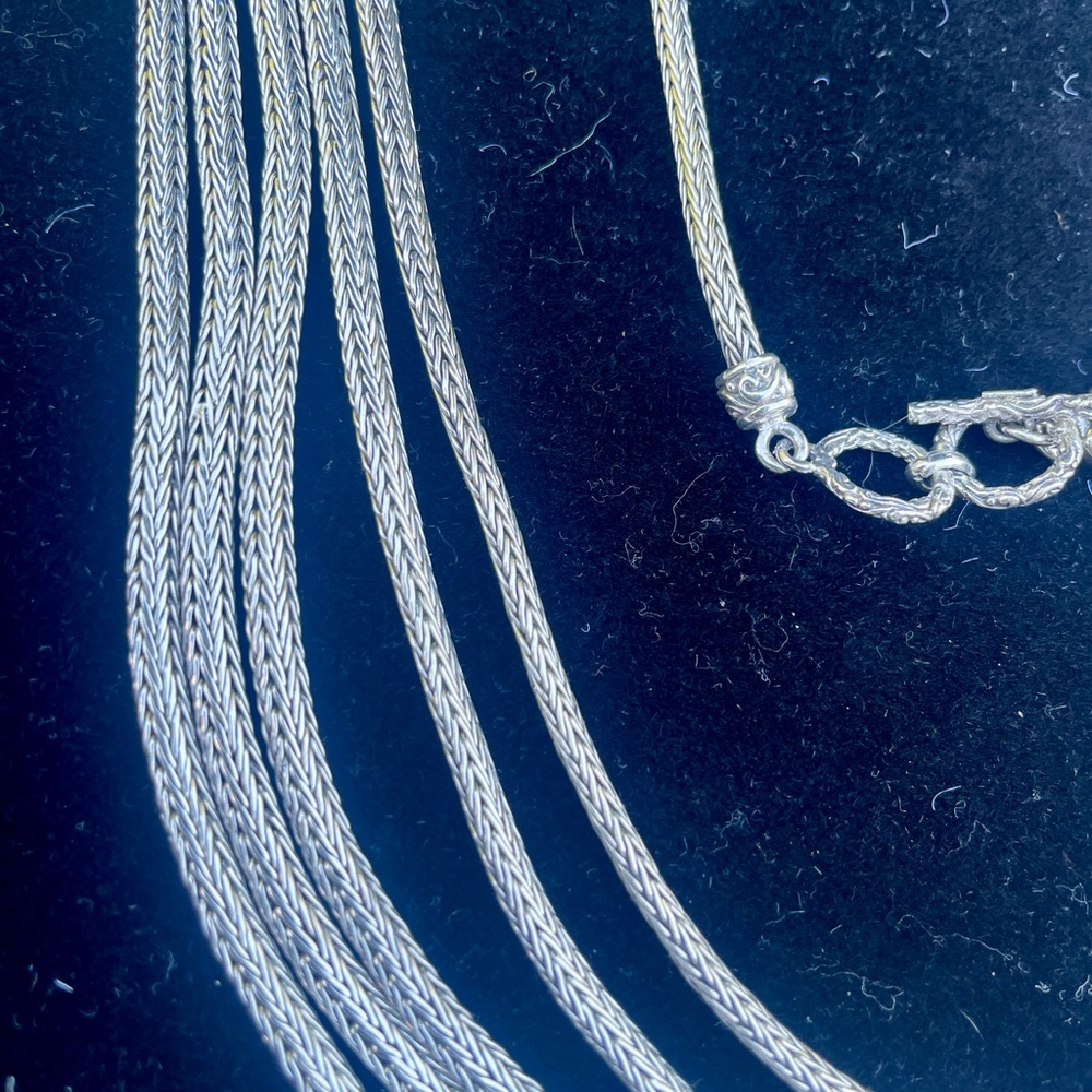 Over 60 Grams of 925 STERLING!! Multi Layered Tulang Naga Chain Necklace 20” - Picture 7 of 7